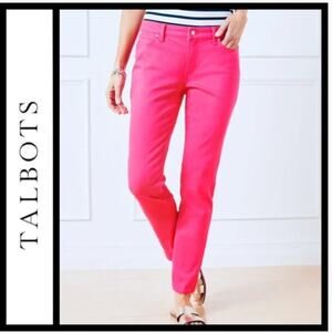 Talbots Flawless 5 Pocket Slim Ankle Pink Jeans Size 10